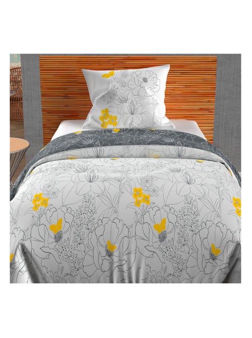 Parure Housse de couette LISA 57 fils/ cm2, par Soleil d'Ocre avec 1 taie d'oreiller - Kiabi