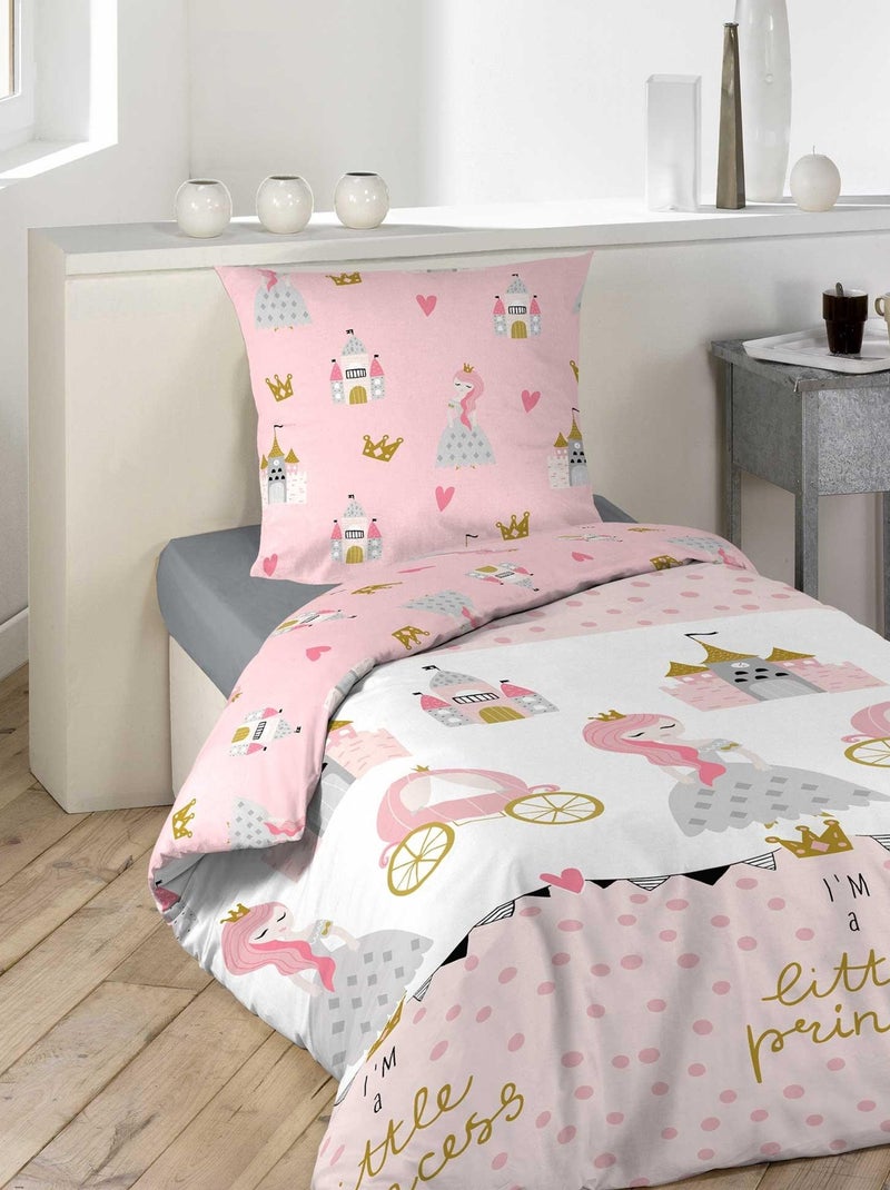 Parure housse de couette Little Princess Rose - Kiabi