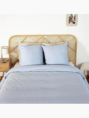 Parure housse de couette littoral microfibre effet seersucker 220x240cm