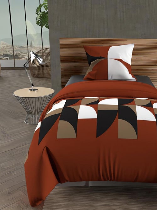 Parure housse de couette microfibre RETRO, par Intemporel avec 1 taie d'oreiller - Kiabi