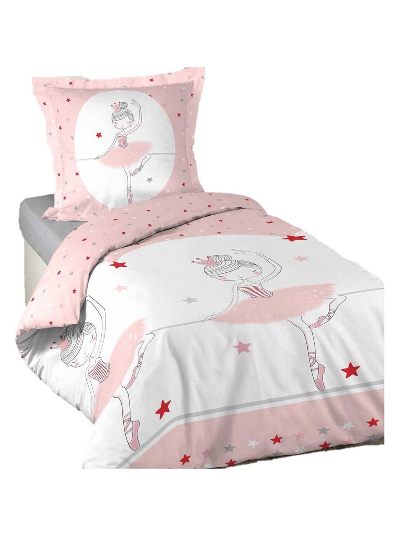 Parure housse de couette Modele Danseuse Etoile Rose - Kiabi