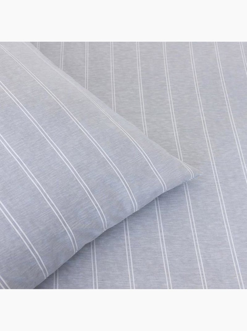 Parure housse de couette palomagia – microfibre lavée 220x240cm Gris - Kiabi