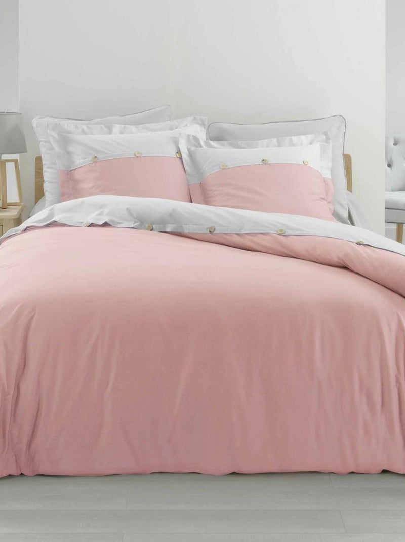 Parure Housse de couette Percale Collection Vice-Versa Rose - Kiabi
