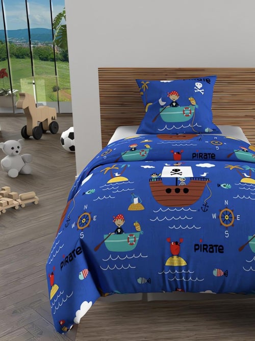 Parure housse de couette PIRATES, 100% coton 57 fils/cm2, par Soleil d'Ocre avec 1 taie d'oreiller - Kiabi