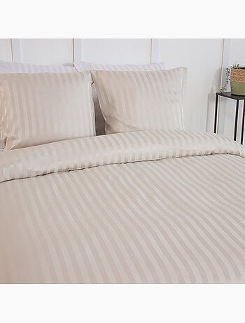 Parure housse de couette Polyester motif Rayés Satinés