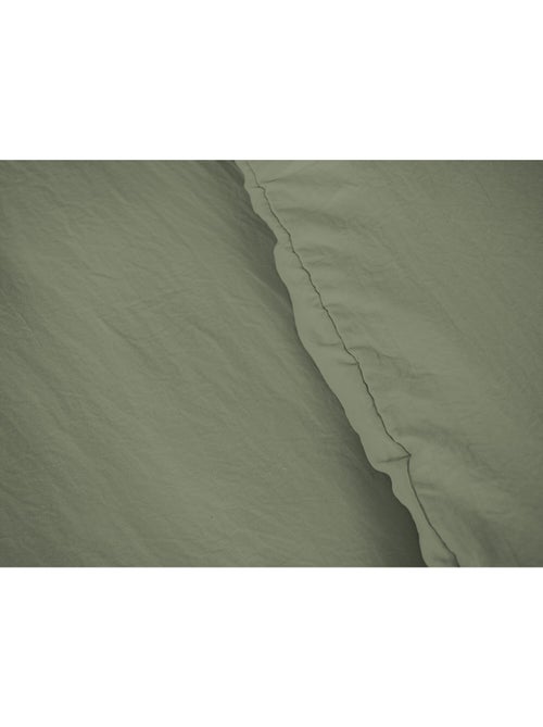 Parure housse de couette polyester vert olive - Kiabi