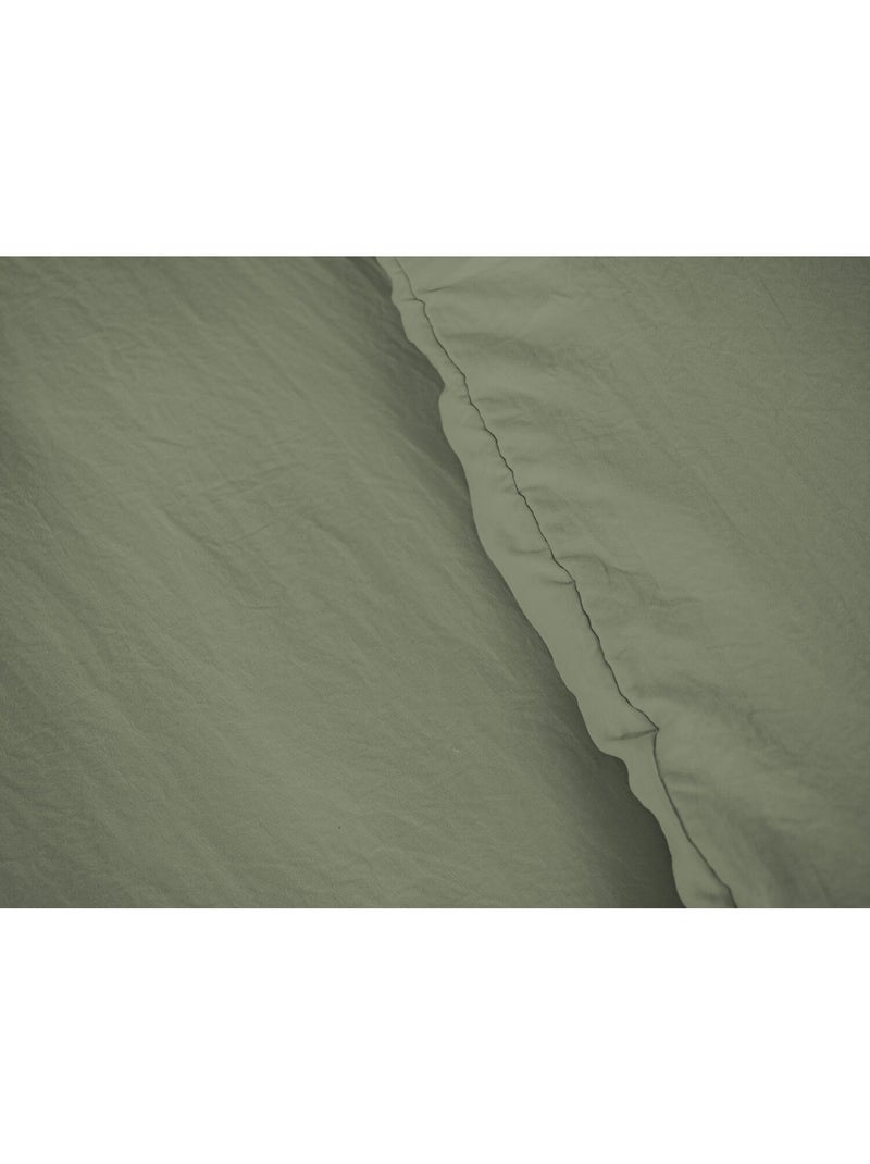 Parure housse de couette polyester vert olive Vert olive - Kiabi
