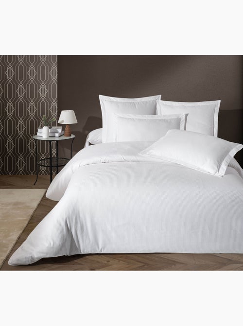 Parure housse de couette satin de coton rayé - Kiabi Parure housse de couette satin de coton rayé - Kiabi