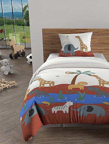 Parure housse de couette SAVANE, 100% coton 57 fils/cm2, par Soleil d'Ocre avec 1 taie d'oreiller