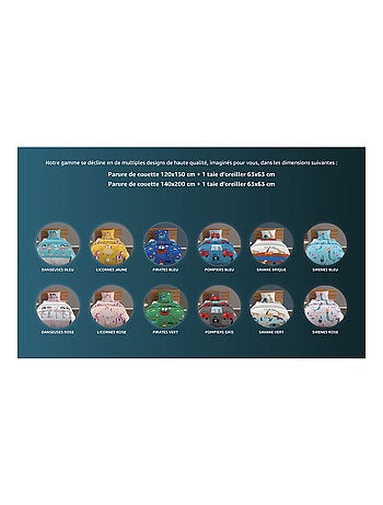 Parure housse de couette SAVANE, 100% coton 57 fils/cm2, par Soleil d'Ocre avec 1 taie d'oreiller