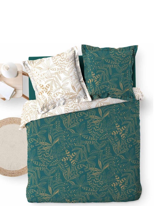 Parure Housse de couette + taie Collection Belfleur - Kiabi