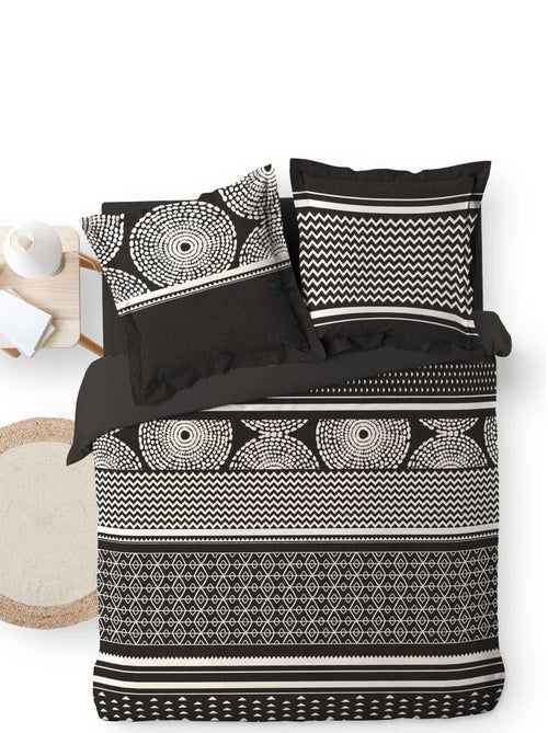 Parure Housse de couette + taie Collection Black Silex - Kiabi