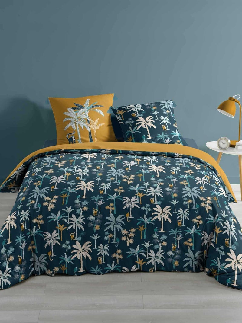 Parure Housse de couette + taie Collection Blue-Palmiers Bleu - Kiabi