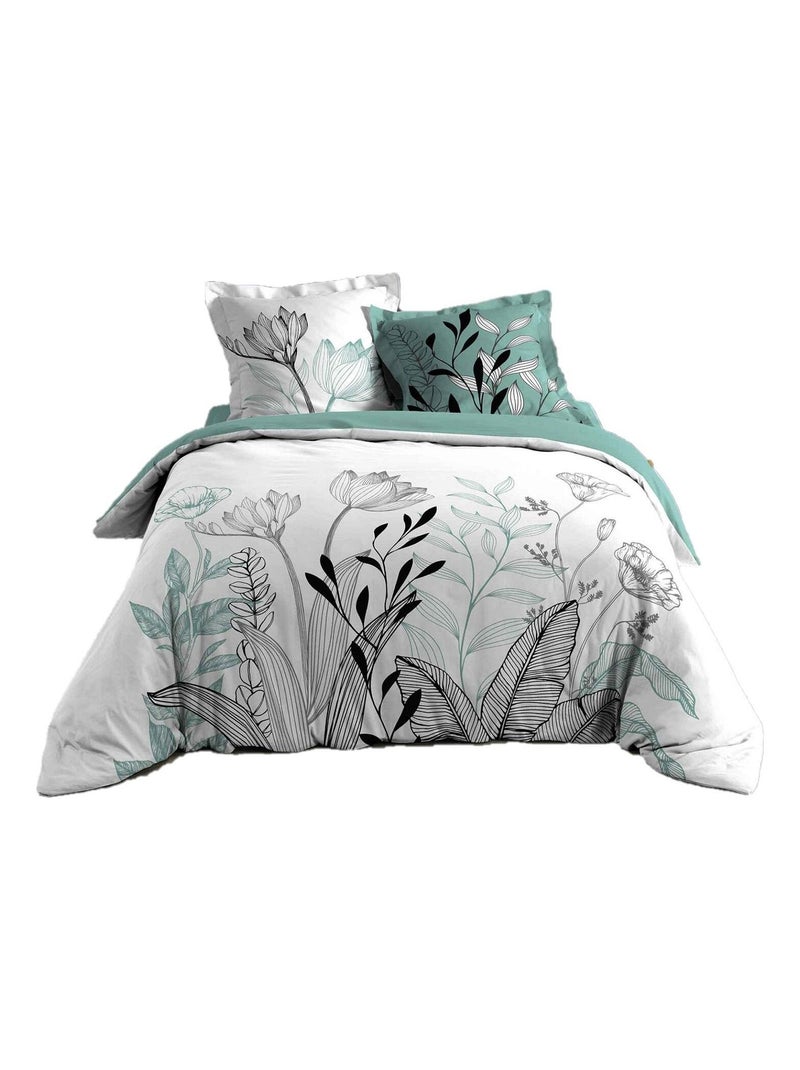 Parure Housse de couette + taie Collection Emeline Bleu - Kiabi