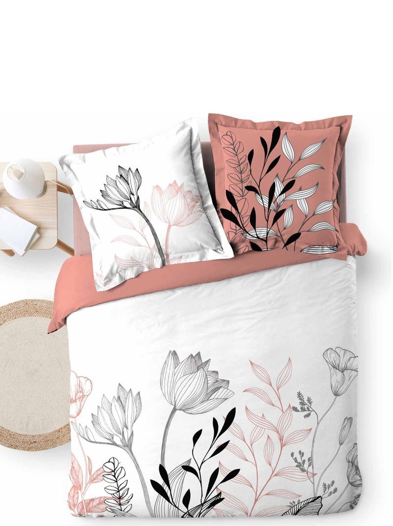 Parure Housse de couette + taie Collection Emeline Rose - Kiabi