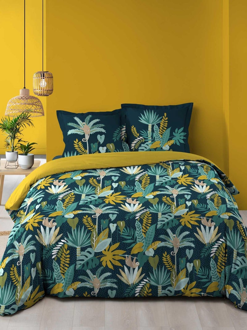 Parure Housse de couette + taie Collection Guinée Vert - Kiabi