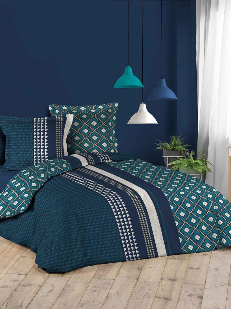 Parure Housse de couette + taie Collection Maddison Bleu - Kiabi