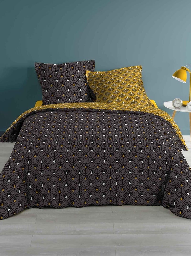 Parure Housse de couette + taie Collection Melo Gris - Kiabi