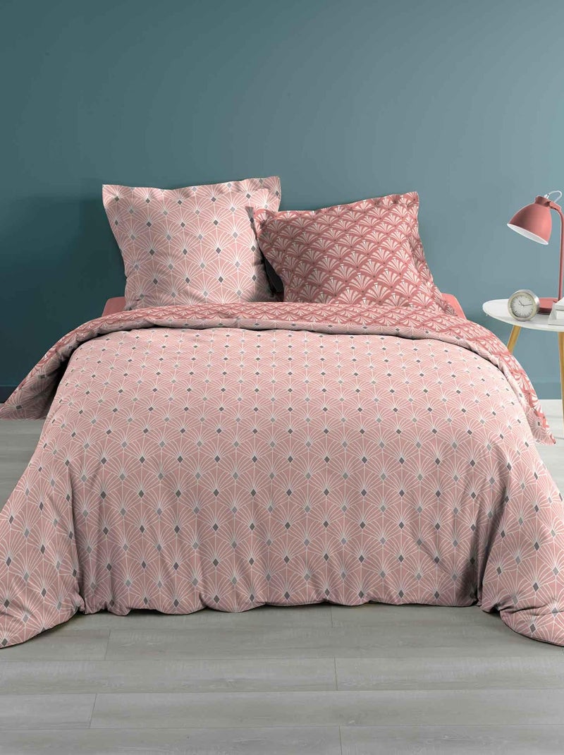 Parure Housse de couette + taie Collection Melo Rose - Kiabi