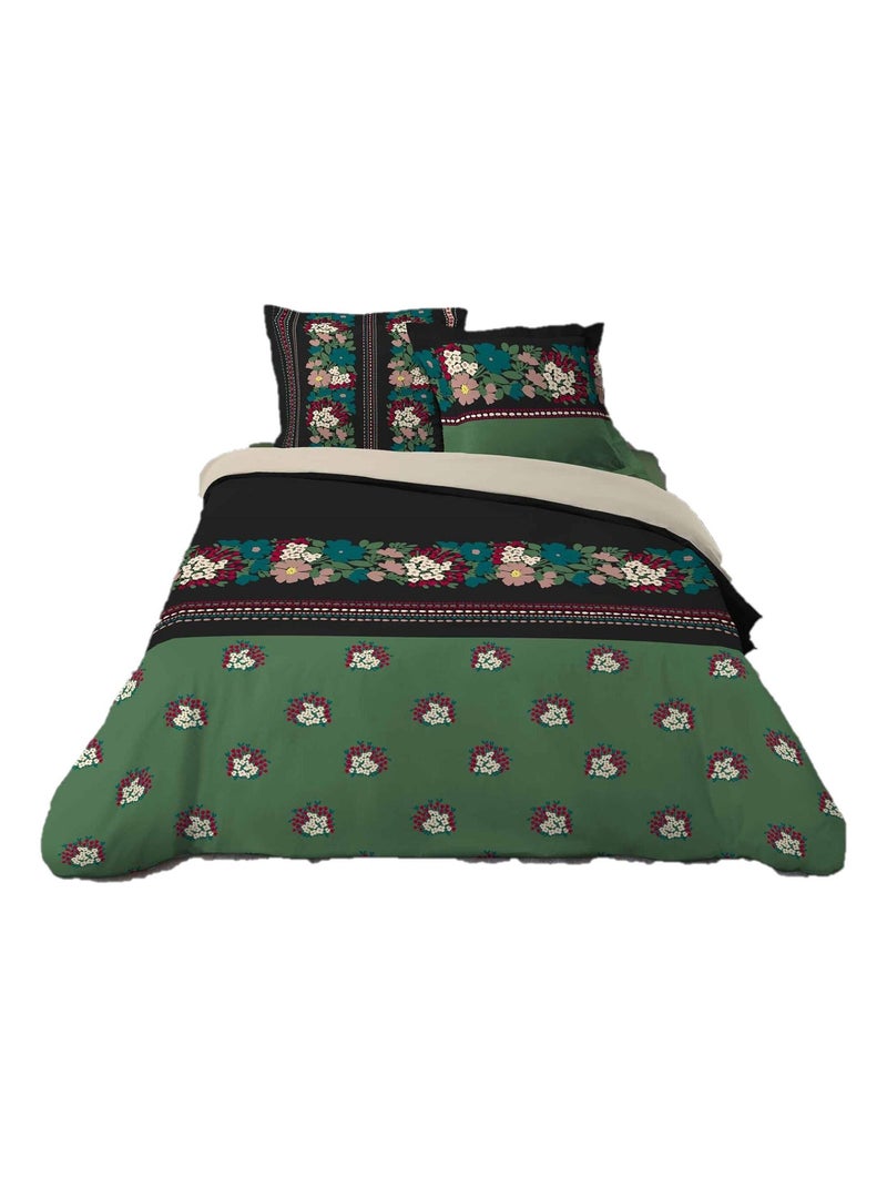 Parure Housse de couette + taie Kete Vert - Kiabi