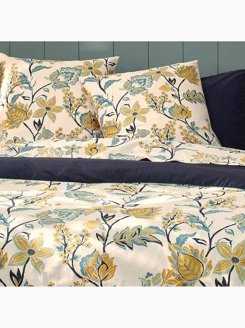Parure housse de couette + taie(s) flanelle coton minea Crème - Kiabi