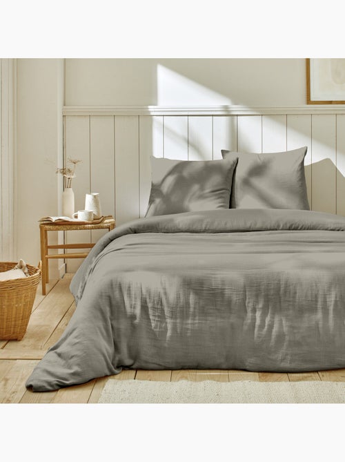 Parure housse de couette + taie(s) gaze coton ozen - Kiabi