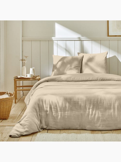 Parure housse de couette + taie(s) gaze coton ozen - Kiabi