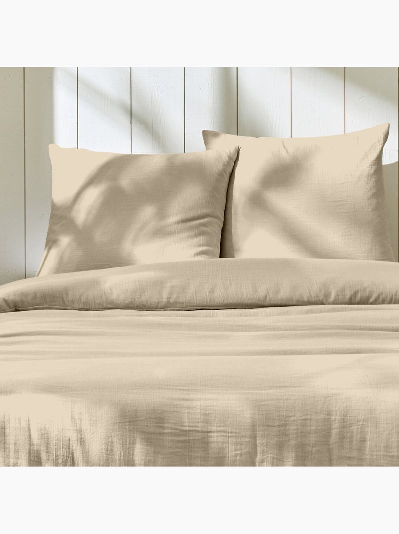 Parure housse de couette + taie(s) gaze coton ozen Lin - Kiabi