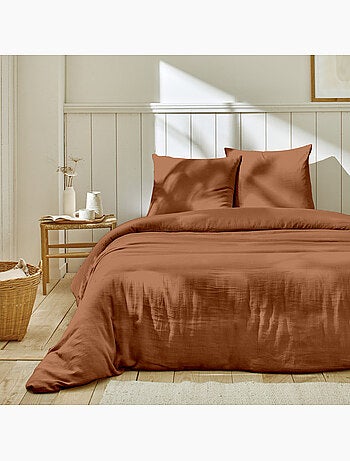 Parure housse de couette 100 % gaze de coton ozen
