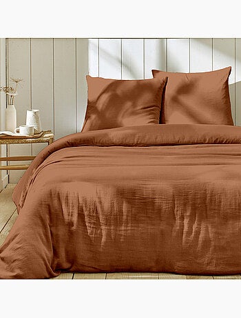 Parure housse de couette 100 % gaze de coton ozen