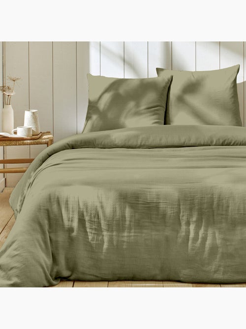 Parure housse de couette + taie(s) gaze coton ozen - Kiabi