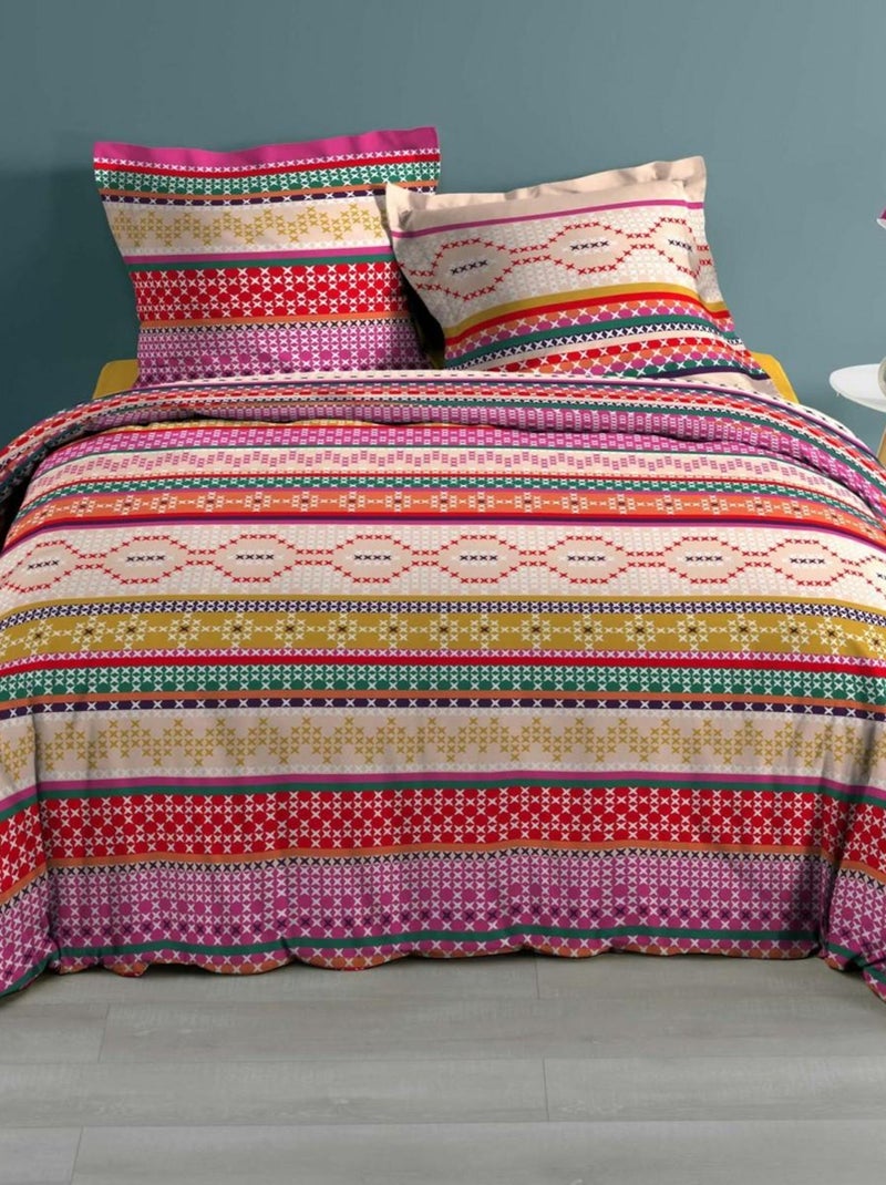 Parure housse de couette Vitality Rose - Kiabi