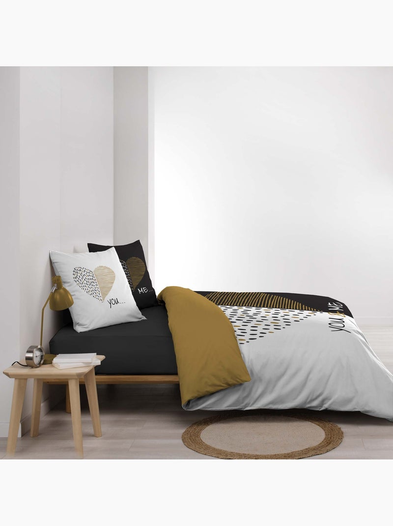 Parure Housse de couette You and Me Marron - Kiabi
