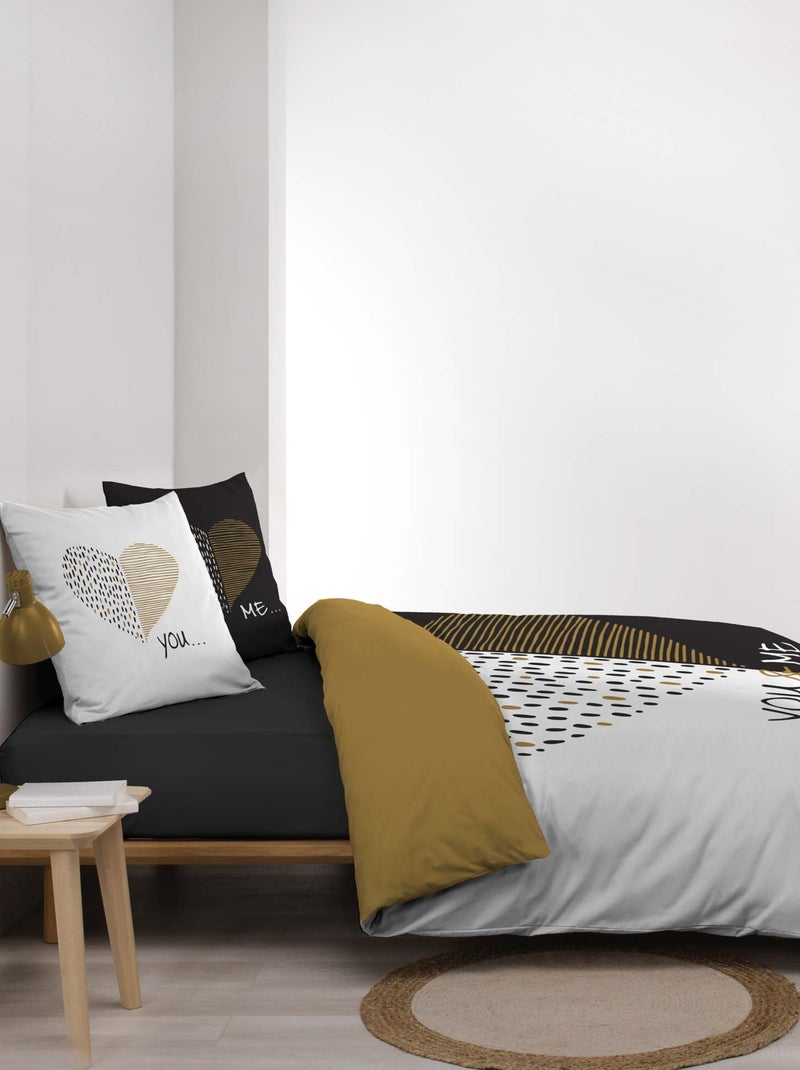 Parure Housse de couette You and Me Marron - Kiabi