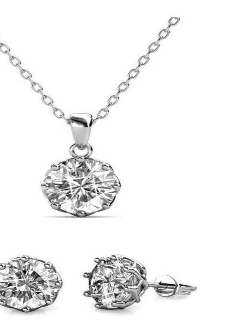 Parure Lily - Argenté et Cristal Argent - Kiabi