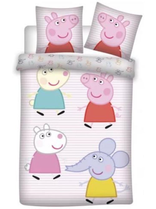 Parure lit - peppa pig - housse de couette réversible - 100% coton - 100x135cm - motifs ludiques - Kiabi