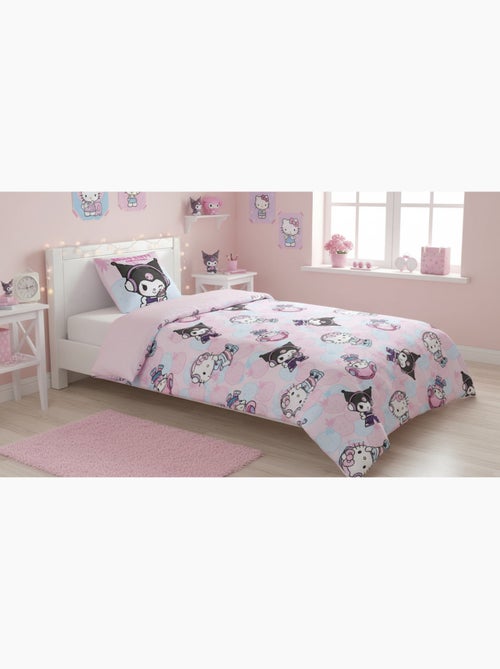 Parure Lit Fille Hello Kitty & Friends 140x200 cm+ Taie 65x65 cm Polycoton Réversible | Kuromi My Me - Kiabi