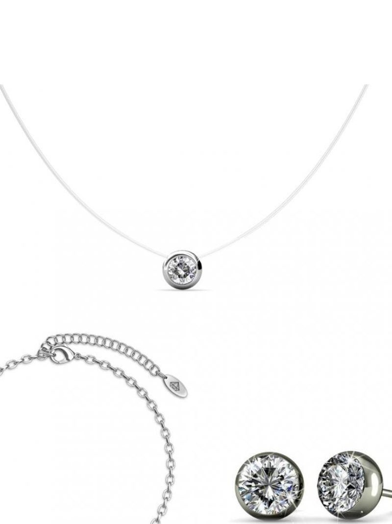 Parure Moon - Argenté et Cristal Argent - Kiabi