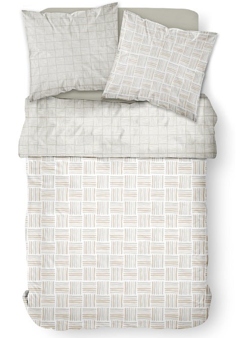 Parure pur coton 240 x 220cm, Carrés - AFIBEL - Kiabi