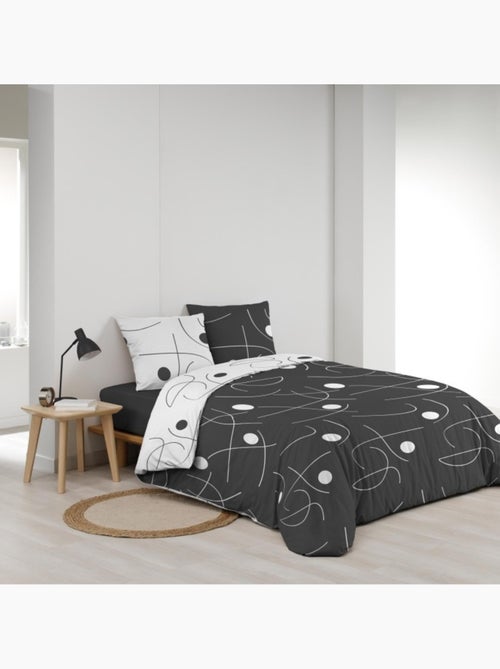 Parure réversible microfibre + 2 taies Sonate - Kiabi