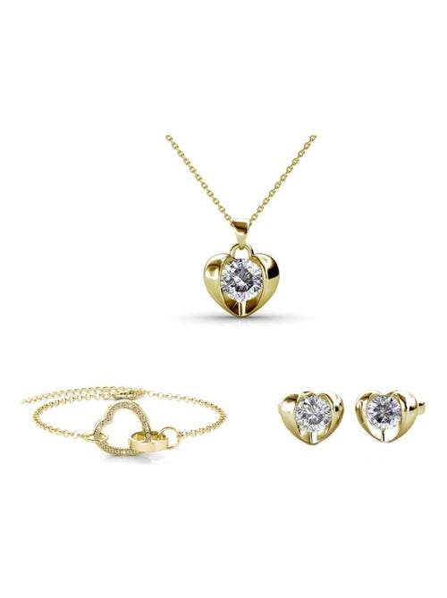 Parure Simply Love Locked Heart for tree - Doré et Cristal - Kiabi