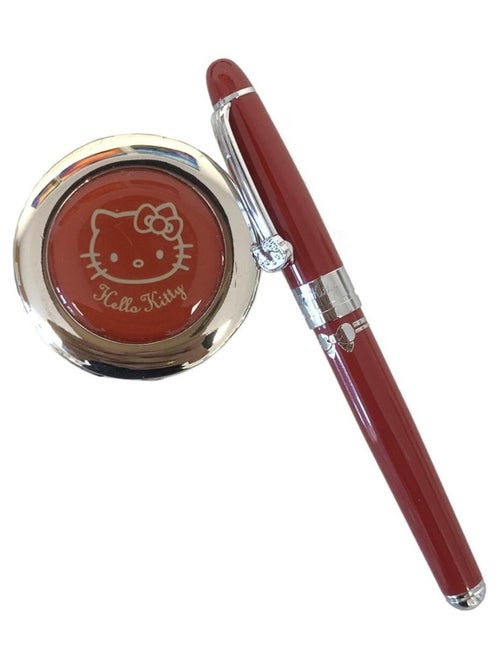 Parure Stylo plume et accroche sac Hello Kitty rouge - Kiabi