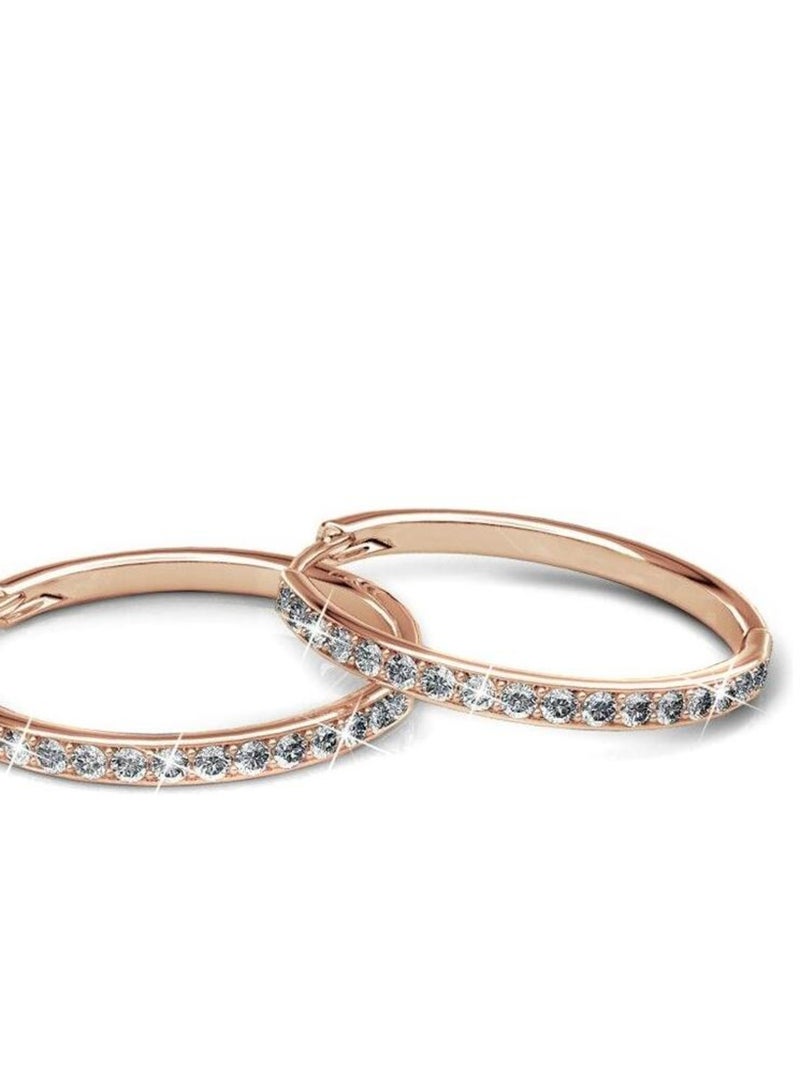 Parures Chic Circle Hoop - Or Rosé et Cristal Transparent - Kiabi