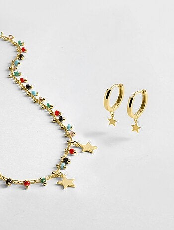 Parures de luxe en argent sterling 925, finition en or jaune 18K -