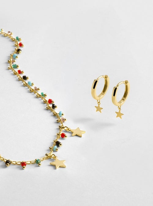 Parures de luxe en argent sterling 925, finition en or jaune 18K - - Kiabi
