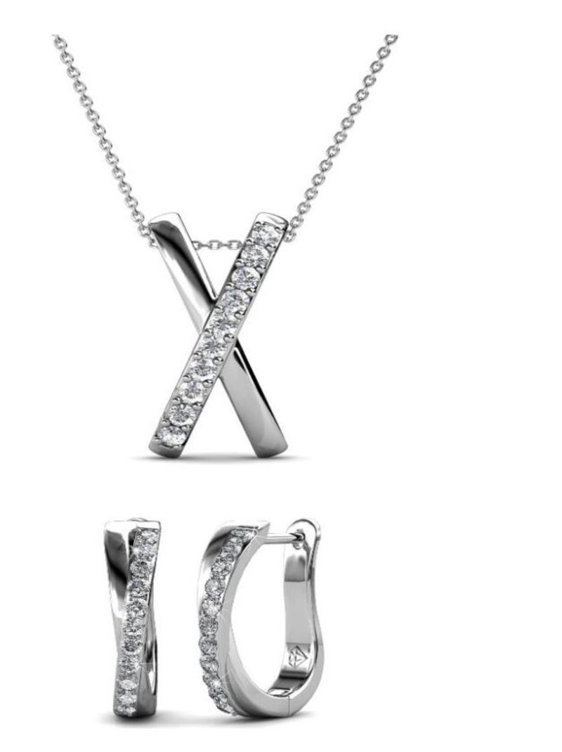 Parures Kriss X Duo - Argenté et Cristal Argent - Kiabi