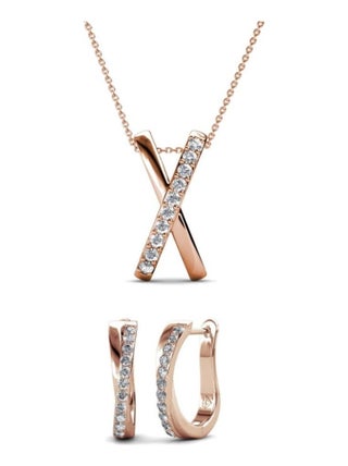 Parures Kriss X Duo - Or Rosé et Cristal