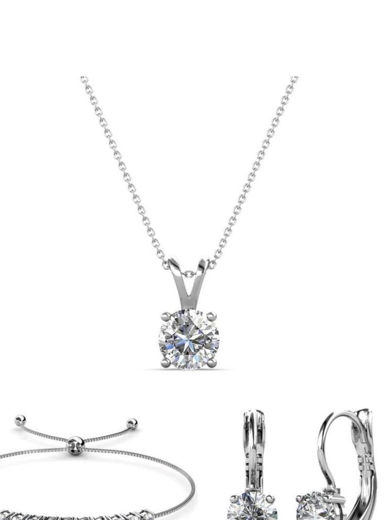 Parures Mia Round Vernice - Argenté et Cristal Argent - Kiabi