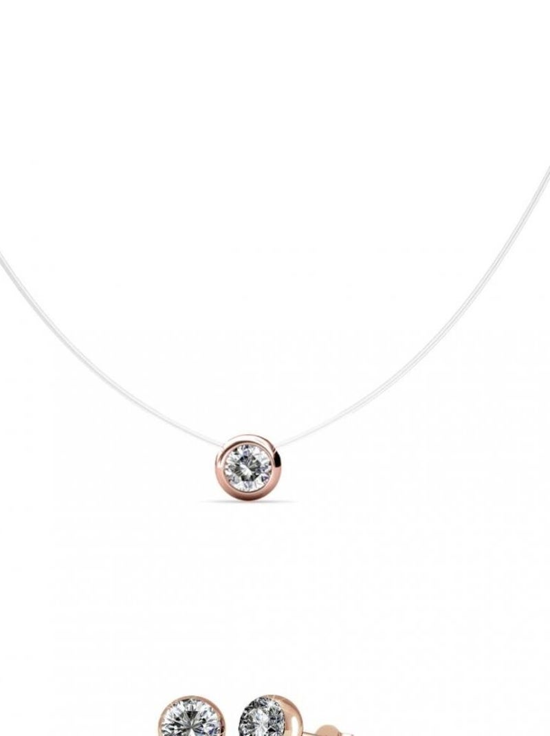 Parures Moon - Or Rosé et Cristal Transparent - Kiabi
