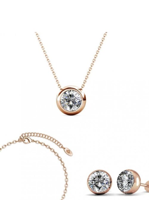 Parures Moon and Birth Stone - Or Rosé et Cristal - Kiabi